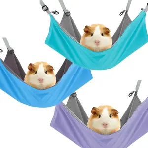 HOMEYA Small Animal Guinea-Pig Hanging Hammocks Bed Pet Cage Hammock for Ferret Cat Rat Chinchilla Hamster Cavy Degu Gerbil Rabbit Playing Cozy Activity Fun Toy (Ferret Size)