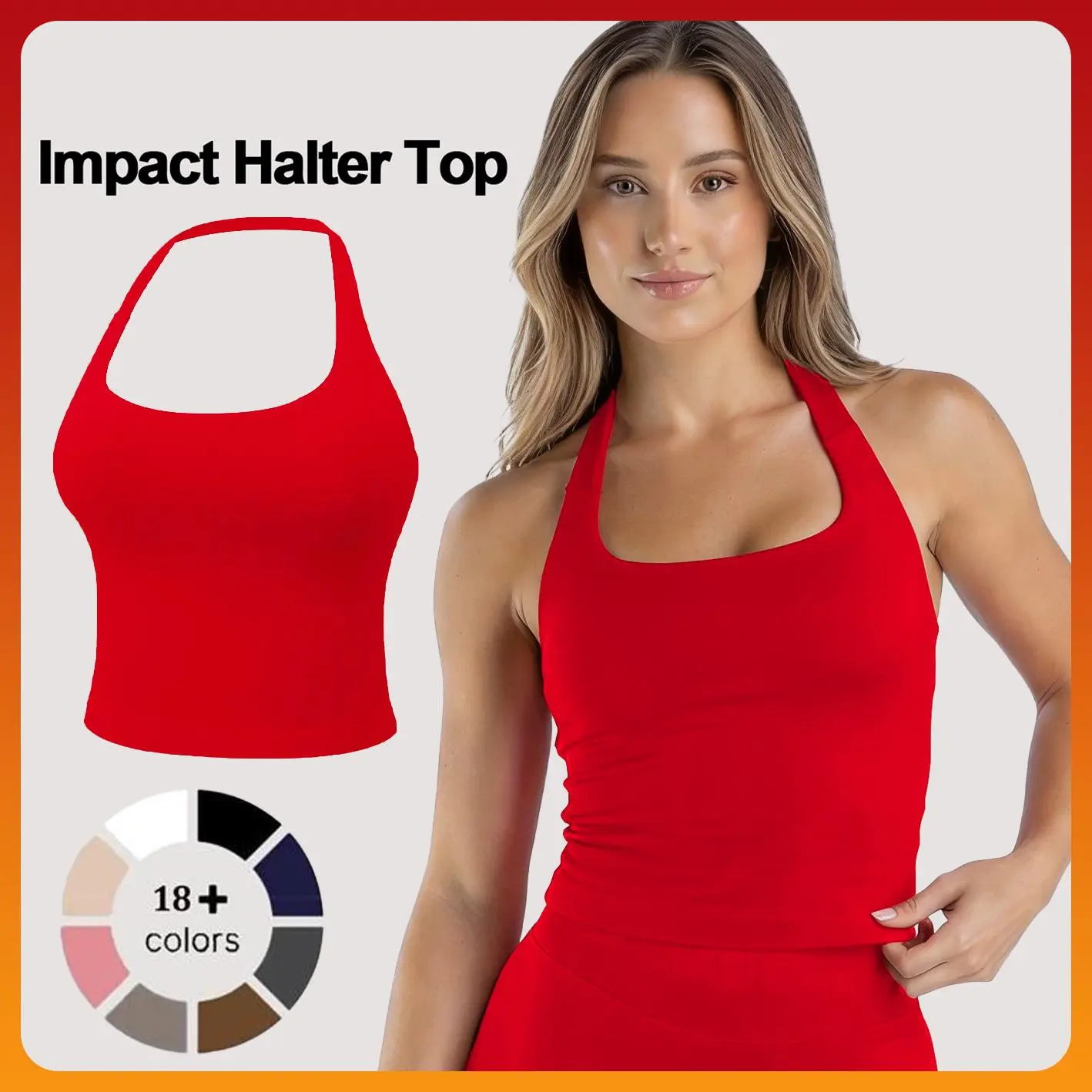 [SIZE UP 1-2] DENFY Impact Halter Top Fitness Gymwear Women's Tank Tops Workout Sports Vest Seamless Yoga Backless Tanks Gym Sportswear Activewear Athletic Athletic Training Apparel