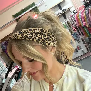 Buttery Soft leopard Front Knot Headband | Stretchy Legging Material Hair Band