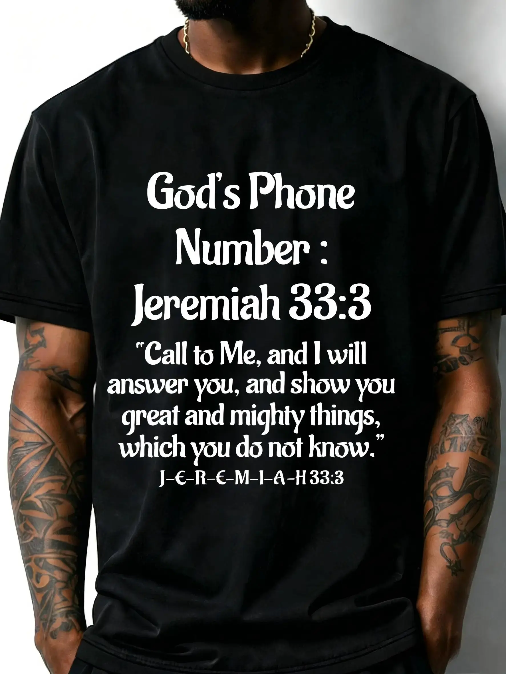God's Phone Number Jeremiah 33:3 T-Shirt, Christian Faith Tee