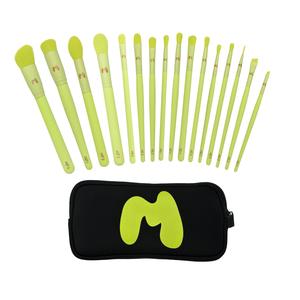 makeup brushes set, 16 pieces makeup brush set - made by mitchell, professional makeup tool kit for women & girls, cosmetics, makeup brush holder, soft, green, makeup brushes kits