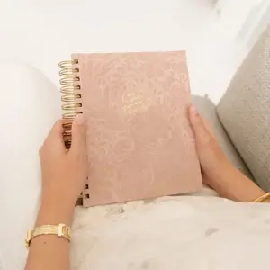 Sonora Design 12-Month Undated Planner Spiral Bound with Elegant Floral Pattern and Gold Accents for Organized Planning