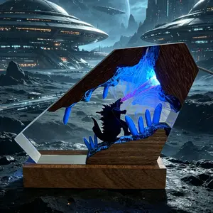 GoziIIa Monster Resin Night Light Monster Atomic Breath Resin Lamp Handmade Movie-Inspired Glow Creative Table Lamp Unique Fun Desk Decor, Office Bar Table Home Living Room Decoration, Christmas Birthday Gift for Friend Family