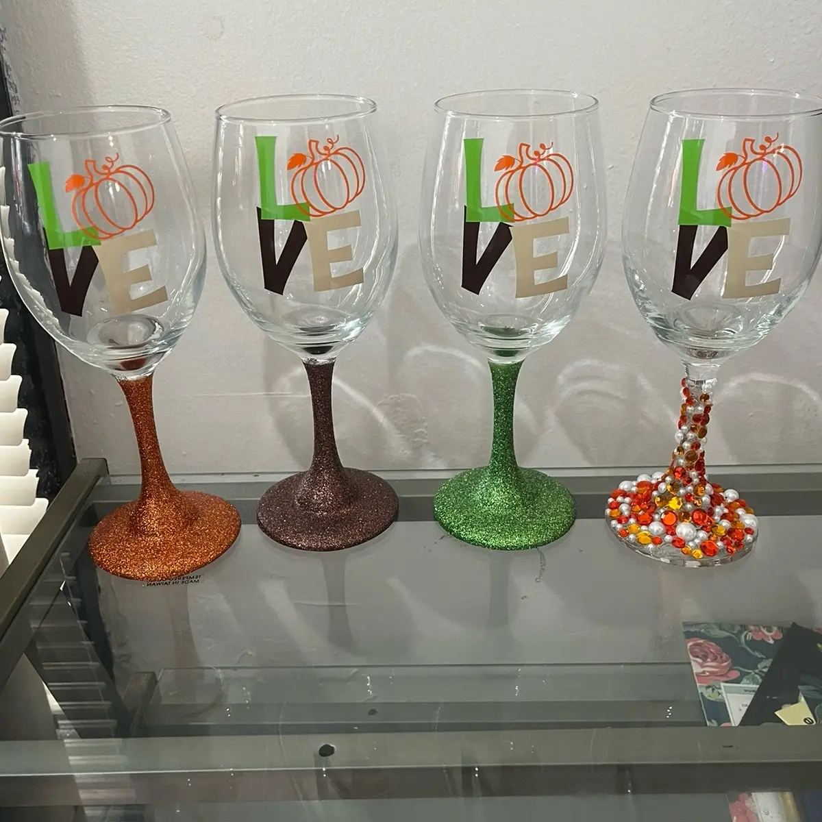 Fall Glassware red wine glass mom gift friend gift unique birthday wine glass glass cup