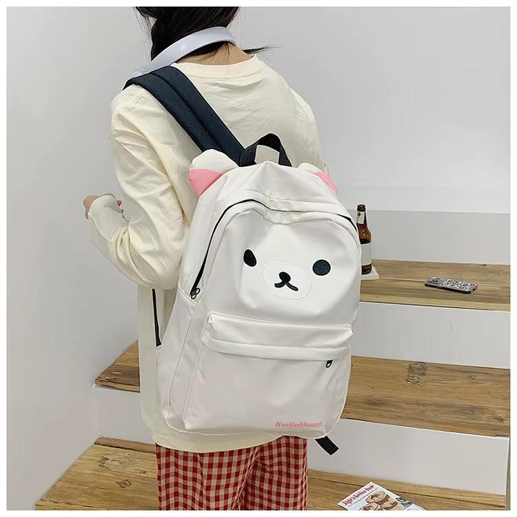 Hot Cute Bear Rilakkumas Backpack Large Capacity Anime Cartoon Backpack Stylish Student School Bag Nylon Shoulder Bags Schoolbag