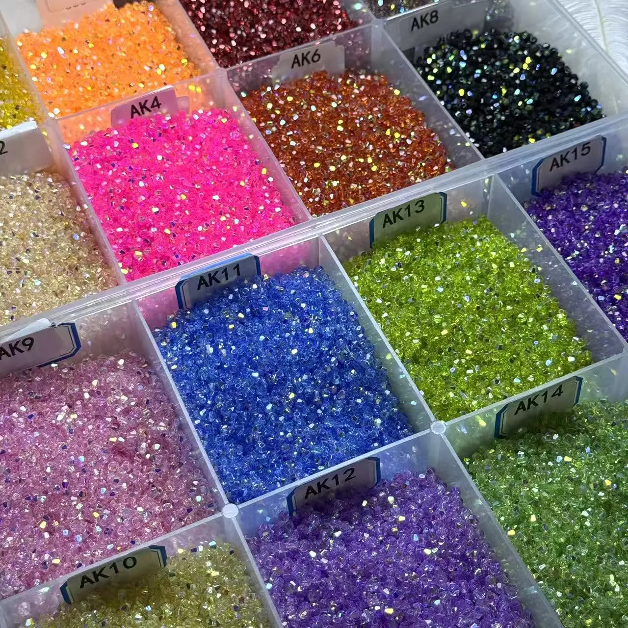 【AK1-16】4mm Electroplated Bicon Glass Beads 30ml 【AK1-16】4mm Electroplated Bicon Glass Beads 30ml