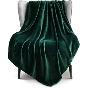 Fleece Throw XL Blanket for Couch Sofa, Super Soft and Warm Forest Green Blankets, All Season, Cozy, Plush, Lightweight, 50x70 Inches