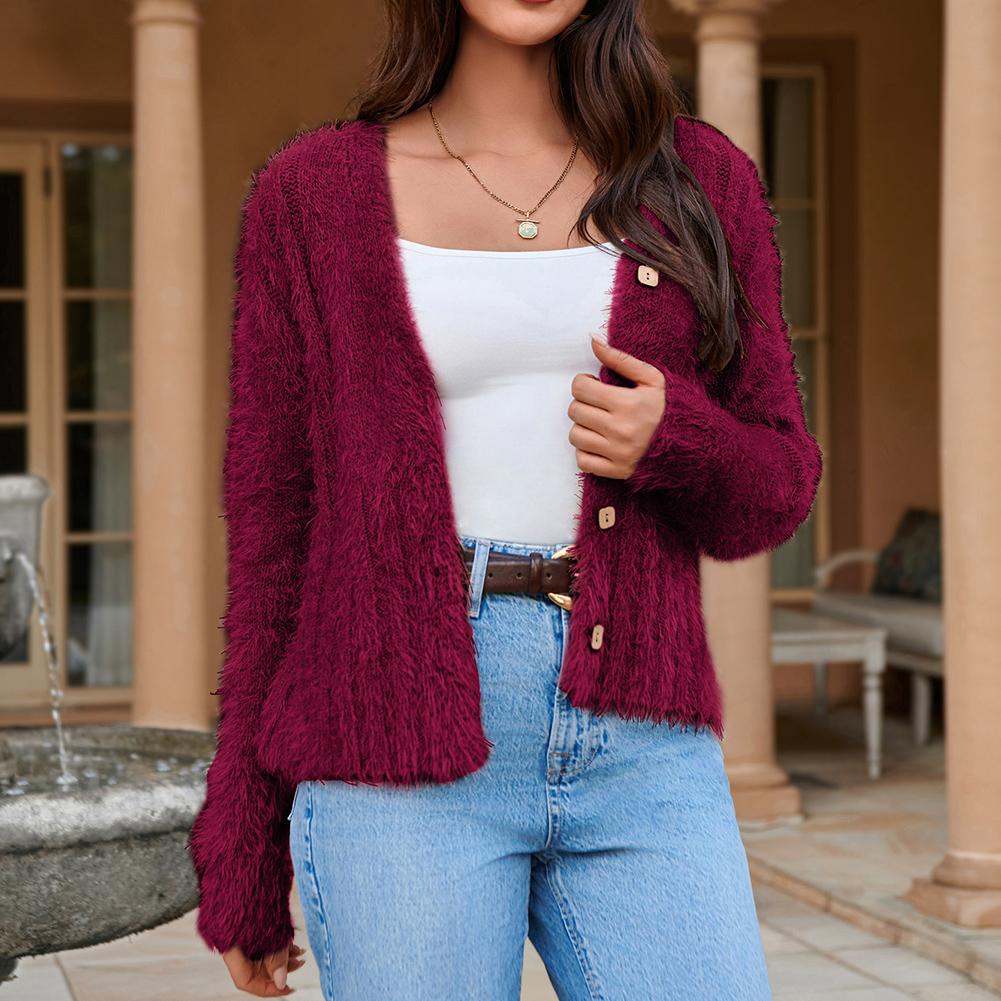 Grace Karin Women's Long-Sleeve Knitwear Cardigan - Short V-Neck, Button-Front, Soft Cozy Basic Top for Autumn Winter, Party, Work, Clothes, Cardigan For Women, Soft Fabric, Braided, Knitting, 2Xl, Lady, Buttoned Elegance, Evening, Holiday, Lightweight, W Grace Karin Women's Long-Sleeve Knitwear Cardigan - Short V-Neck, Button-Front, Soft Cozy Basic Top for Autumn Winter, Party, Work, Clothes, Cardigan For Women, Soft Fabric, Braided, Knitting, 2Xl, Lady, Buttoned Elegance, Evening, Holiday, Lightweight, W