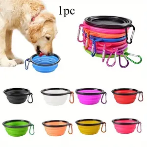 1pc Portable Pet Food Bowl: Foldable & Durable TPR Bowl For Dogs & Cats