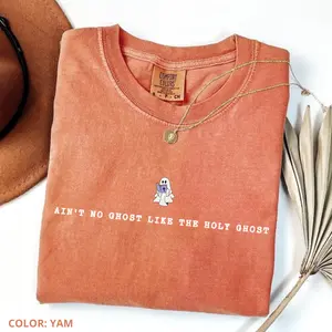 Comfort Colors Christian Halloween Shirt, Holy Ghost Fall T-Shirt, Funny Jesus TShirt, Spiritual Tee, Women Top, Short Sleeve Shirts