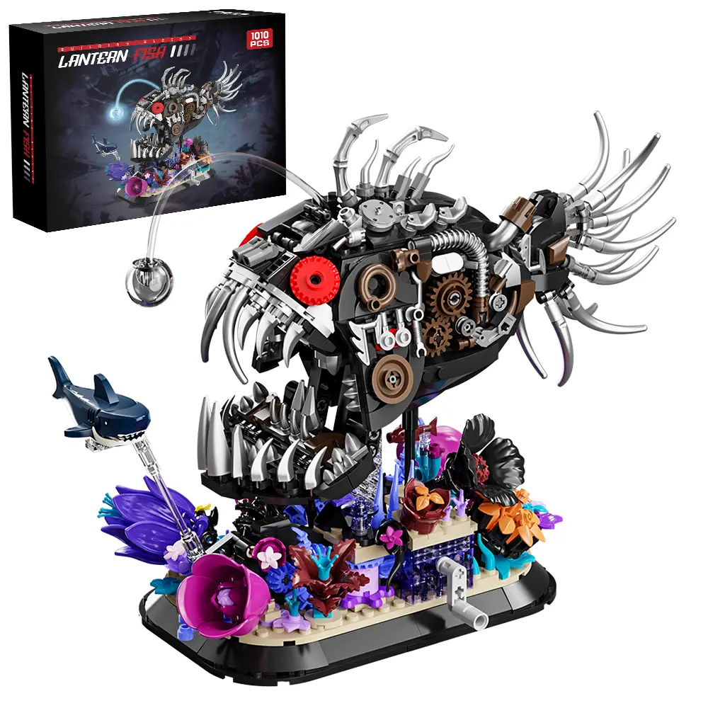 Mechanical Fish Building Blocks Set, Stem Toys Suitable For 8-14+Boys And Girls, Home/Office Decor With Lights, Deep-Sea Marine Life Set, Excellent Collectible Toy Gifts For Children And Adults (1010 Pieces)