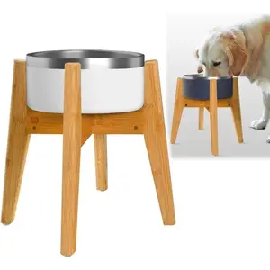 Dog Bowl Stand for Large Dogs - [14-inch high], Expandable Holder, Angled Feet, Collapsible - Use to Elevate, Raise Pet Food Water Dispensers, Fountains and Slow Feeders