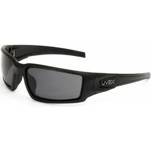 Uvex Hypershock Safety Glasses Matte Black with Gray Hydroshield Anti-Fog Lenses