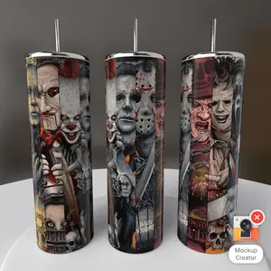 Horror 2 20oz Stainless Steel Tumbler Insulated Drinkware with Lid & Straw for Hot & Cold Beverages Hand Wash Only