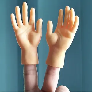 Mini Rubber Hands for Performances, 2pcs Realistic Durable Finger Puppets, Fun Party Favors, Ideal for Christmas & Events