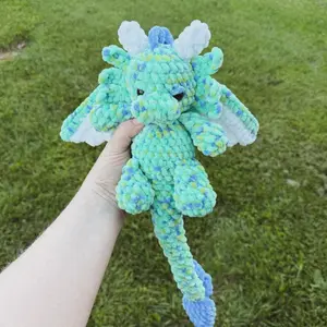 Aero the dragon plush toy, amigurumi, low sew, fantasy