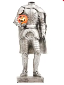 Martha Stewart 15” LED Headless Soldier Holding Pumpkin Halloween Decor | Light-Up Statue (NEW)