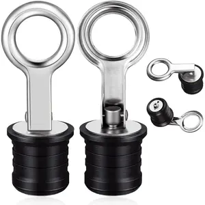 2 Pieces 1 Inch Stainless Steel Drain Snap Plug for Boat Drains
