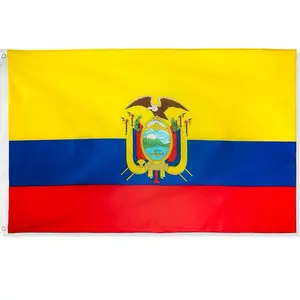 Ecuador Flag 3x5 Foot Polyester Ecuadoran National Flags Polyester with Brass Grommets    3 X 5 Ft vivid colors