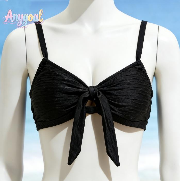 ANYGOAL Women's Tie Knot Bikini Tops Cropped Knot Twist Cut Out Adjustable Swimsuit Top Beach Bathing Suit Top Only swimsuits 2026 women swimsuits bikinis affordable swimsuits