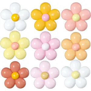16 Set Daisy Flower Balloons DIY Kit,Boho Daisy Balloons Party Decorations for Birthday Shower Wedding Anniversary Groovy Fairy Retro Hippie Theme Decor
