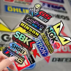 Car Motorcycle Waterproof Sunproof Scratch Repair Reflective Sticker, Sponsor Logo Mark Decal, Colorful Holographic Sticker