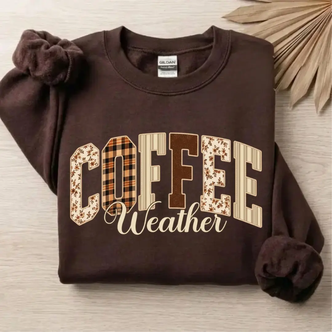 Coffee Weather Sweatshirt, Fall Coffee Lover Crewneck, Cozy Autumn Coffee Pullover, Pumpkin Spice Season Sweater, Cute Fall Outfit, Coffee Lover Gift for Her, Thanksgiving Sweatshirt
