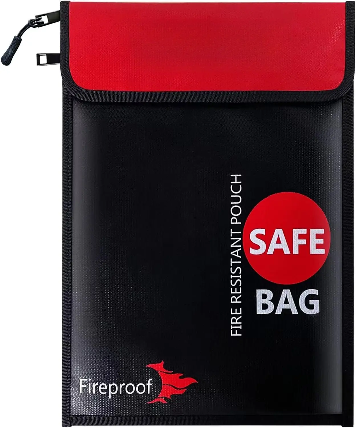 Fireproof Document Bag Upgraded 2 Pockets (2000 )15 x 11 Inches  Coated Fireproof and   Bag Fireproof Safe Storage for , Documents,  and Passport Black
