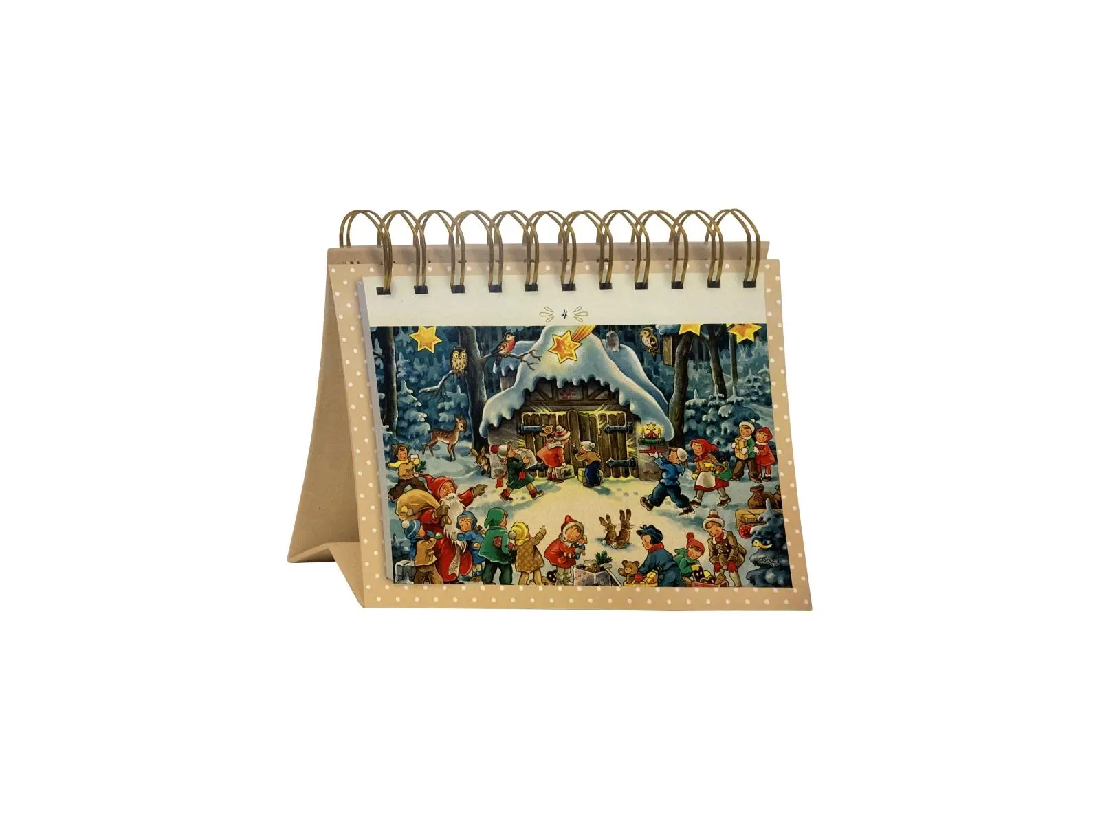 Korsch Verlag 15573 Flip Page Advent Desktop Calendar & Supplies, 24-Day Christmas Countdown, 5.5x7.5x1 in, Made in Germany Office Stationery, 5.5x7.5 in