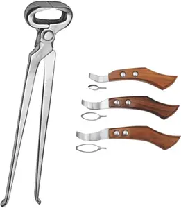 Hoof Nipper 15 Inch and Farrier Loop Knife Set – Professional Hoof Trimming Tools for Horses, Ponies & Donkeys – Heavy Duty Farrier Hoof Nipper with Sharp Loop Hoof Knives for Hoof Care & Trimming
