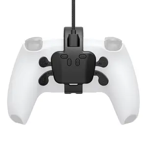 Lucky Collecting PS-5 Controller Back Paddles Attachment for Video Games - 4 Programmable Buttons, USB Port, Macro, 7.2FT Cable, Wired Plug & Play with Microphone, Turbo, Remap, Combo Function, Button Swap, Compatible with PS-5/PC/Mac, Black