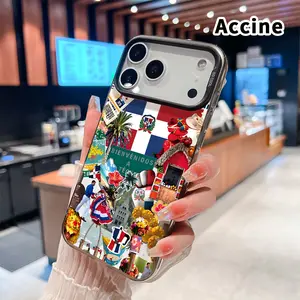 Phone Case for iPhone 17 16 15 14 Pro Max 13 12 11 XR XS Plus Air E Dominican Tapestry Pattern Shockproof Silicone PC Back Protective Smartphone Cover Cellphone Protective