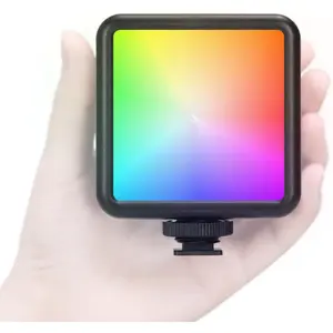 RGB Camera Video Light: LED Vlog Lighting Full Color Dimmable 2500-7000K Bright On-Camera Light 1800mAh Rechargeable with 3 Cold Shoe Light Attachment for Photography DSLR Camera Gopro RPL-01