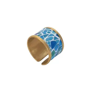 Sea Glass Cigar Band Ring