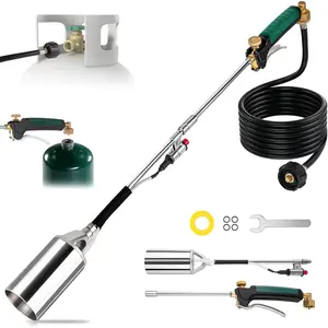 Propane Torch Weed Burner with 10FT Hose, High Output Blow Torch for Weeding, Ice Melting, Snow Removal, Roofing, Adjustable Flame Control