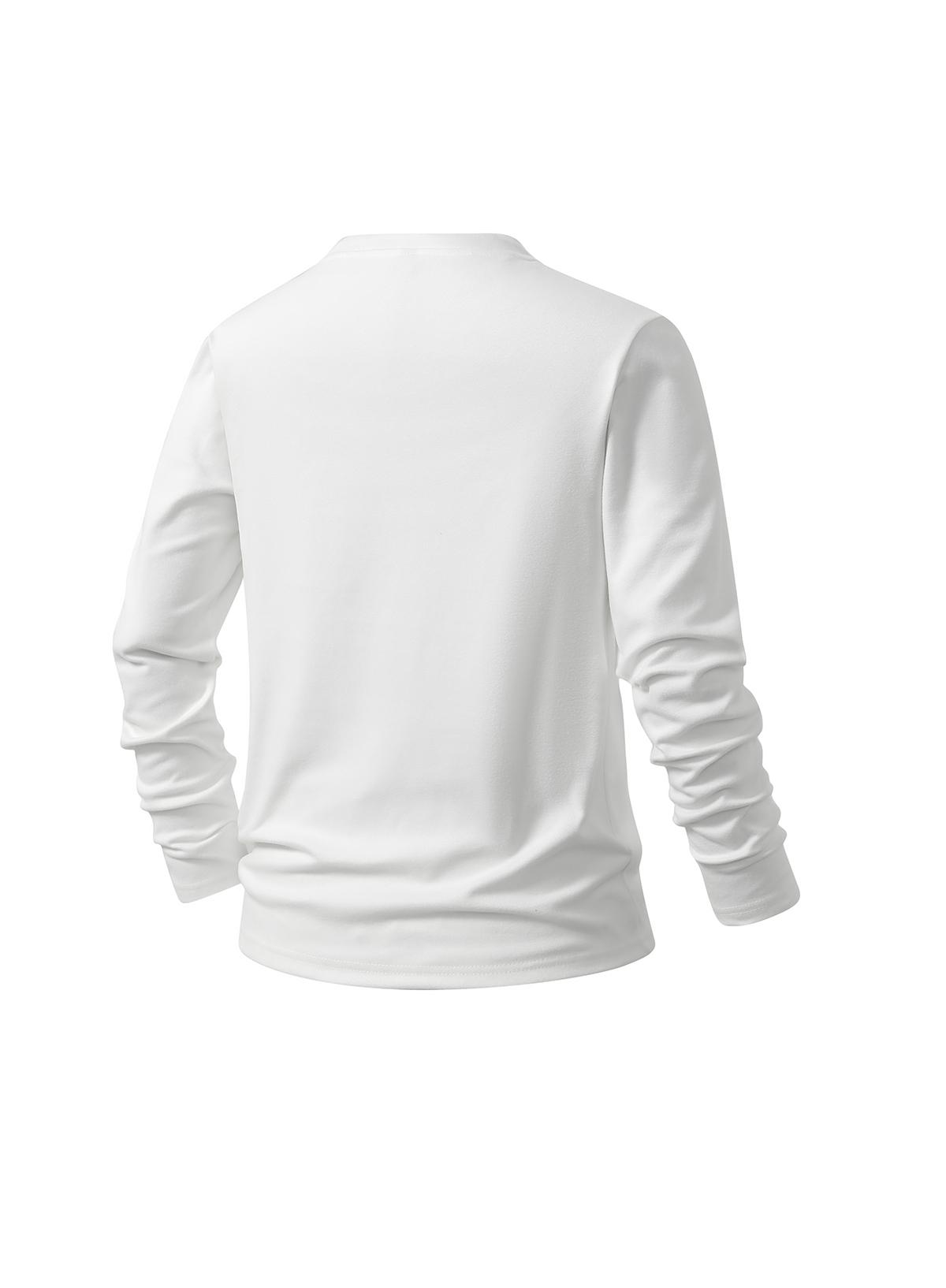 2-pack: men’s long-sleeve T-shirt, men’s terry crewneck long-sleeve T-shirt.Basic loose, stretchy, versatile base layer top—simple solid color for all seasons; suitable for everyday casual wear, students, commuting, and home.