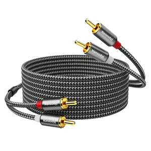 RCA Cable 6ft,RCA to RCA Audio Stereo Cord,2RCA Gold Plated Dual Shielded – Against Noise Auxiliary Car Audio Subwoofer Adapter Cord for Home Theater Amplifier Hi-Fi Systems,Speakers and etc