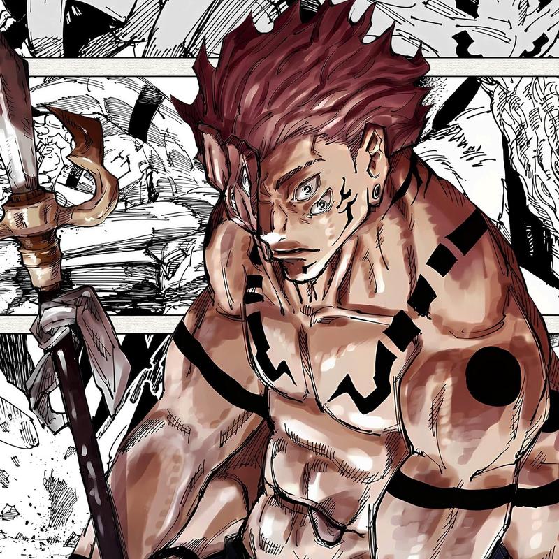 Jujutsu Kaisen Anime Manga Poster Art Print, JJK Ryomen Sukuna Vintage Japanese Wall Decor Artwork