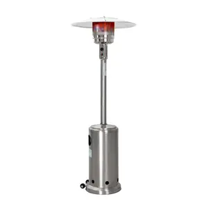 Outdoor 46,000 BTU Stainless Iron Propane Gas Patio Heater with Cover