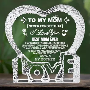 Mothers Day Mom Gifts, Gifts for Mom from Daughter Son K9 Crystal Keepsake Birthday Gifts for Mom Anniversary Christmas Mama to My Mom Best Presents
