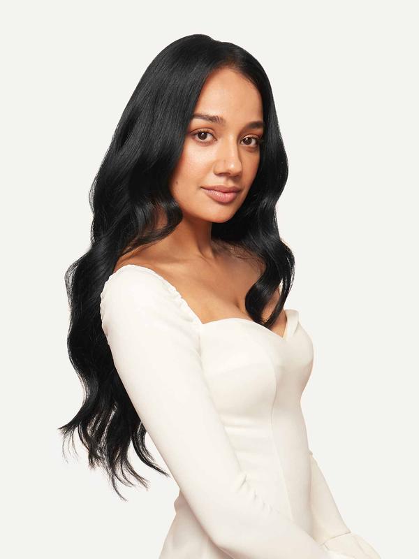 20" Seamless Jet Black Clip-Ins (180g)