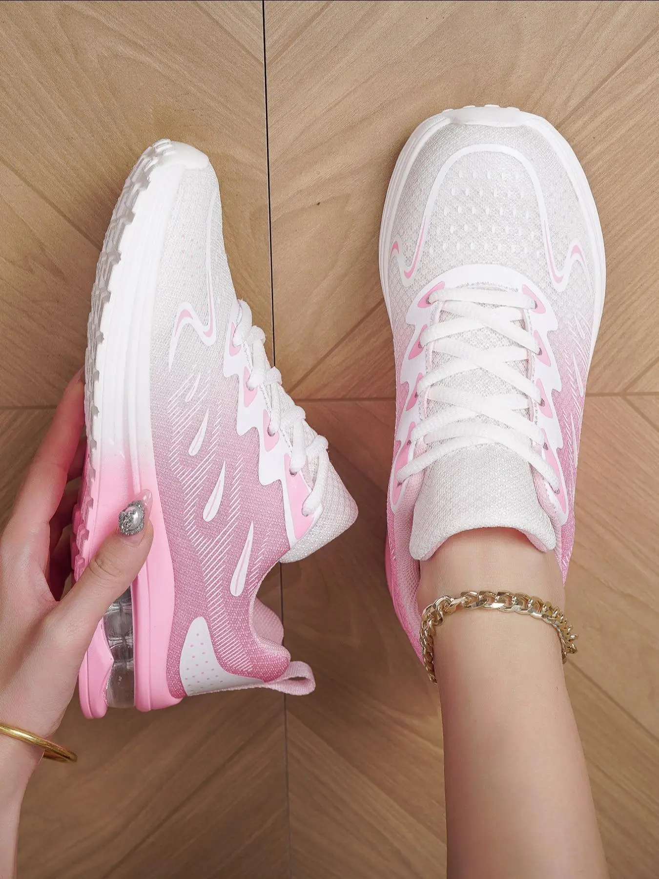 Women's Fashionable Lace Up Front Sneakers, Lightweight Breathable Comfortable Sports Running Shoes for Daily Wear, Perfect for Students and Outdoor S