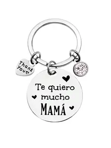 I Love Mom Keychain, Stainless Steel Heart Shape with Rhinestones, Perfect Mother's Day Gift, Ideal for Mom Birthdays & Valentine's Day
