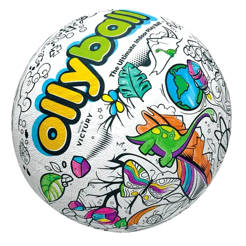 Ollyball Patented Inflatable Indoor Utility Ball - Youth-Friendly, Waterproof Coloring with Any Marker or Crayon, for Volleyball, Soccer, Fun and Engaging Play Experience