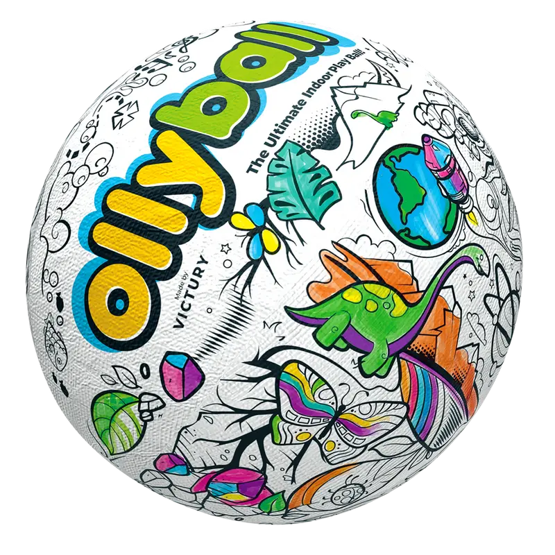 Ollyball Patented Inflatable Indoor Utility Ball - Youth-Friendly, Waterproof Coloring with Any Marker or Crayon, for Volleyball, Soccer, Fun and Engaging Play Experience