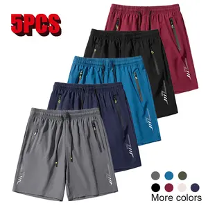 5-Pack Men’s Solid Color Shorts with Zipper Pockets — Summer casual shorts that are comfortable and breathable; men’s everyday bottoms in tropical beige; 5-pack SpringStatements menswear basic styles Breathable Men's tiktokshopspringglowup,summervibes