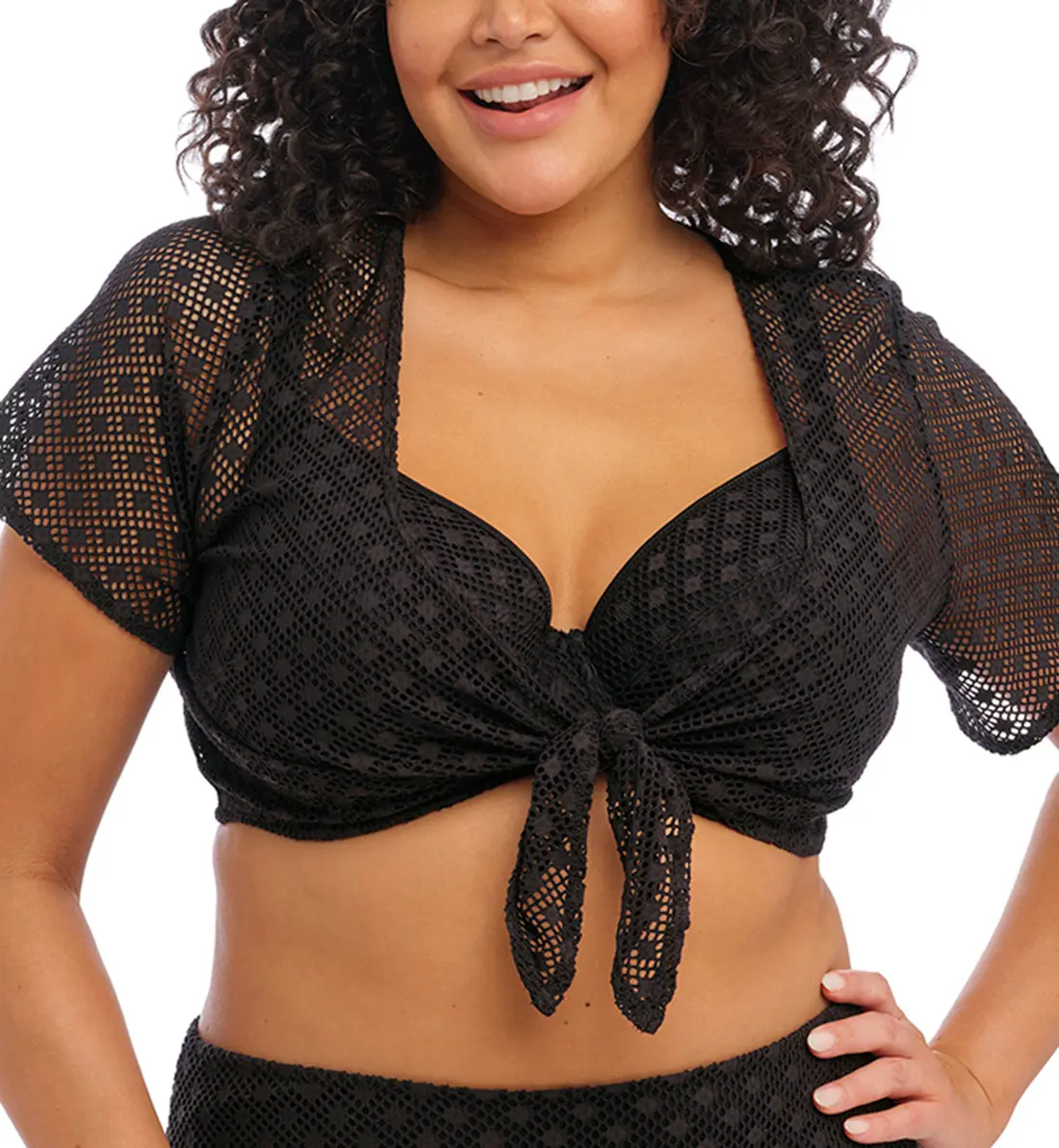 Elomi Bazaruto Tie Front Beach Top (ES800696) - Black