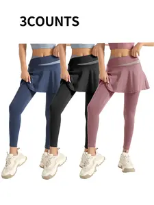 Single-piece, multi-pack women's high-waisted color-blocking sports leggings, high-stretch and breathable fabric, hip-covering and anti-light design, suitable for spring and summer yoga, running, fitness and daily wear, available in multiple colors