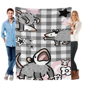 An ideal gift for your beloved ones Cute Opossum Checkerboard Blanket | Your New Cozy Little Friend The Most Unique Gift for Opossum Lovers Ever | Cute Checkerboard Blanket Opossum Checkerboard Flannel Throw | Elevate Your Space With Cute