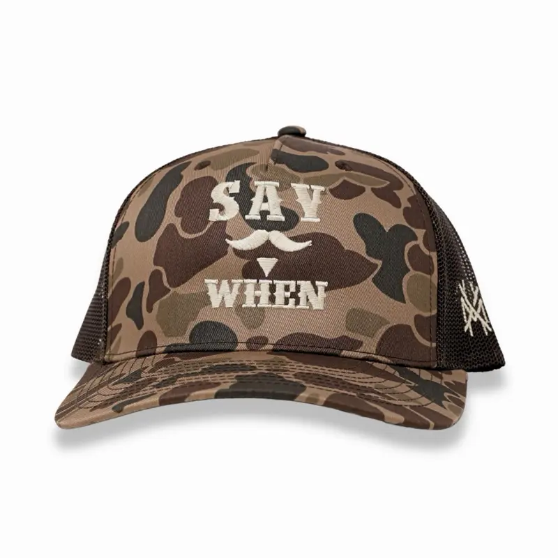 Say When MadHatter's Embroidered Snapback Adjustable (Up To A Size 8 Head) Premium Trucker Hat